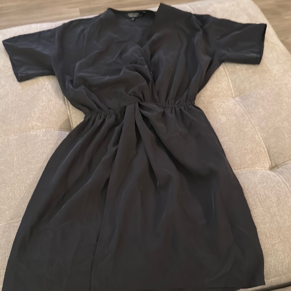 BLACK SUEDE SHIFT DRESS